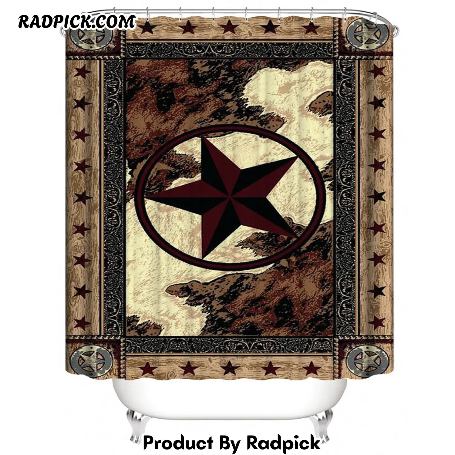 Western country texas star shower curtain rp38711
